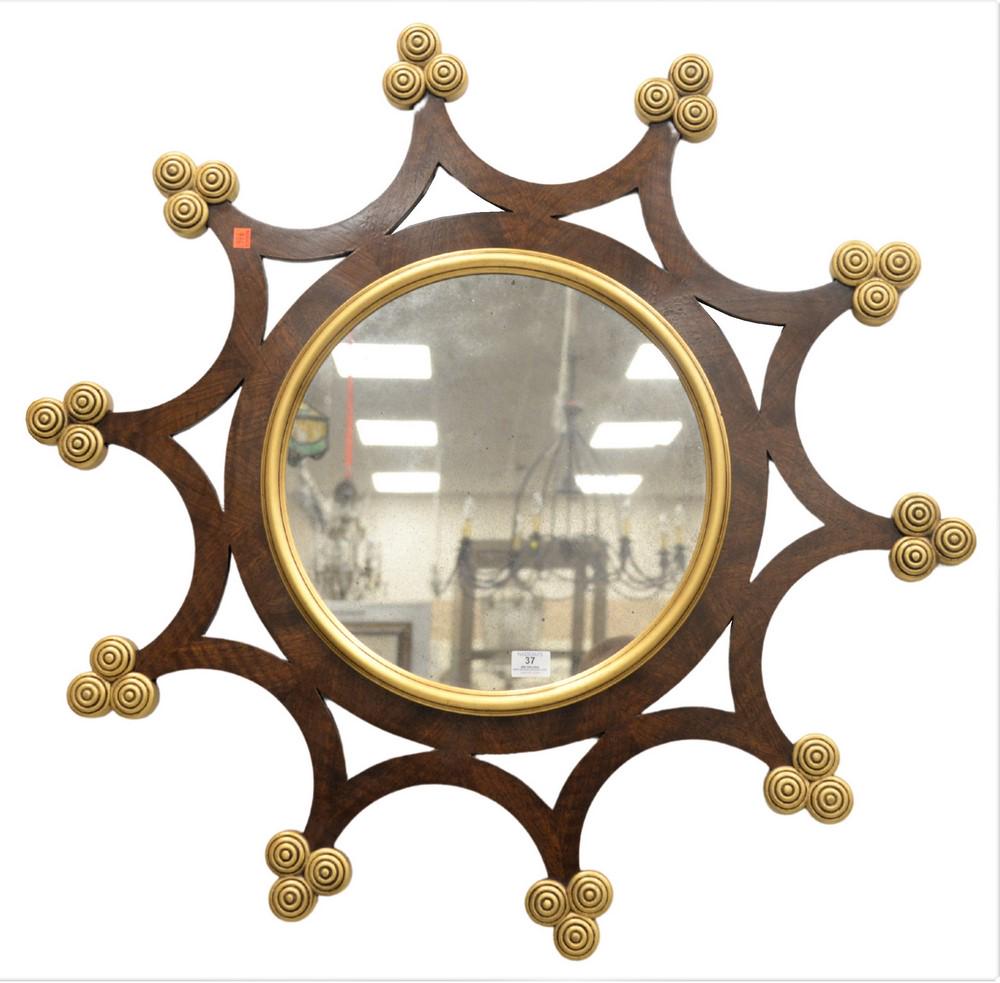 Keith Fritz Ribbed Trefoil 1 Wall Mirror, having gold d (1 of 3)