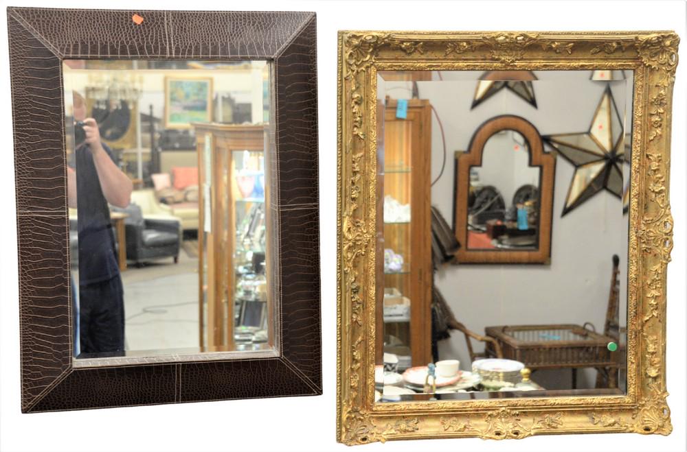 Two Contemporary Mirrors, one having gilt finish and (1 of 3)