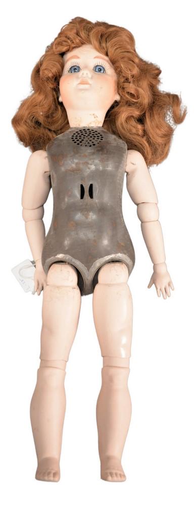 Edison Phonograph Doll, missing works, length 25 (1 of 6)