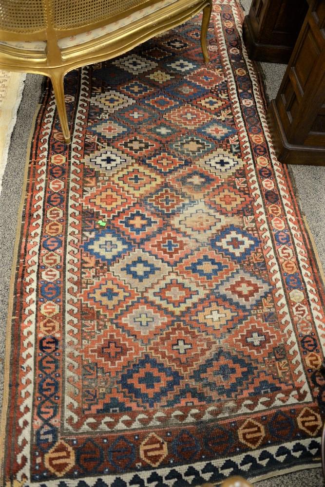 Caucasian Oriental Runner, 4' x 9' 5", (wear). (1 of 4)