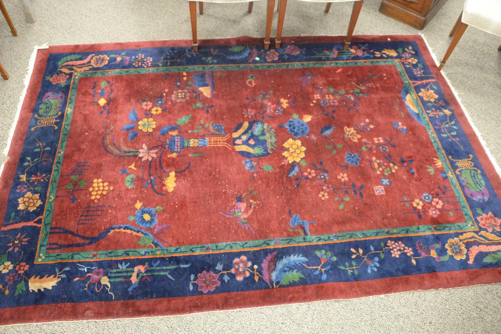 Chinese Oriental Area Rug, 6' x 8' 9". (1 of 4)