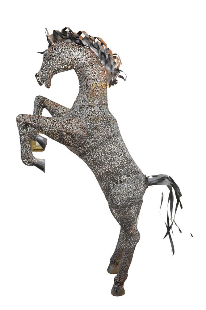 Outdoor Metal Sculpture of a Rearing Horse, height 92 (1 of 5)