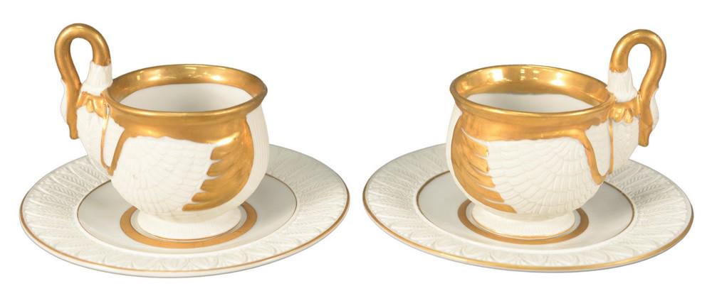 Fifteen Piece Sevres Style French Porcelain Bisque Swan (1 of 4)