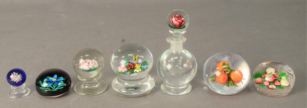 Seven Piece Group to include six art glass (1 of 6)