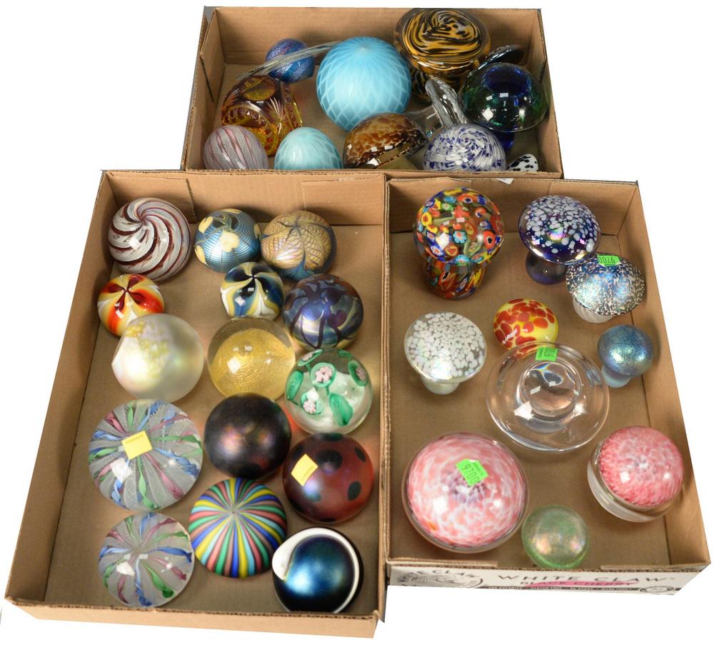 Group of Thirty-seven Assorted Glass Paperweights, to (1 of 6)
