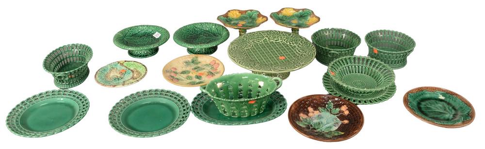 Large Lot of Majolica, to include a pair of Wedgwood (1 of 8)