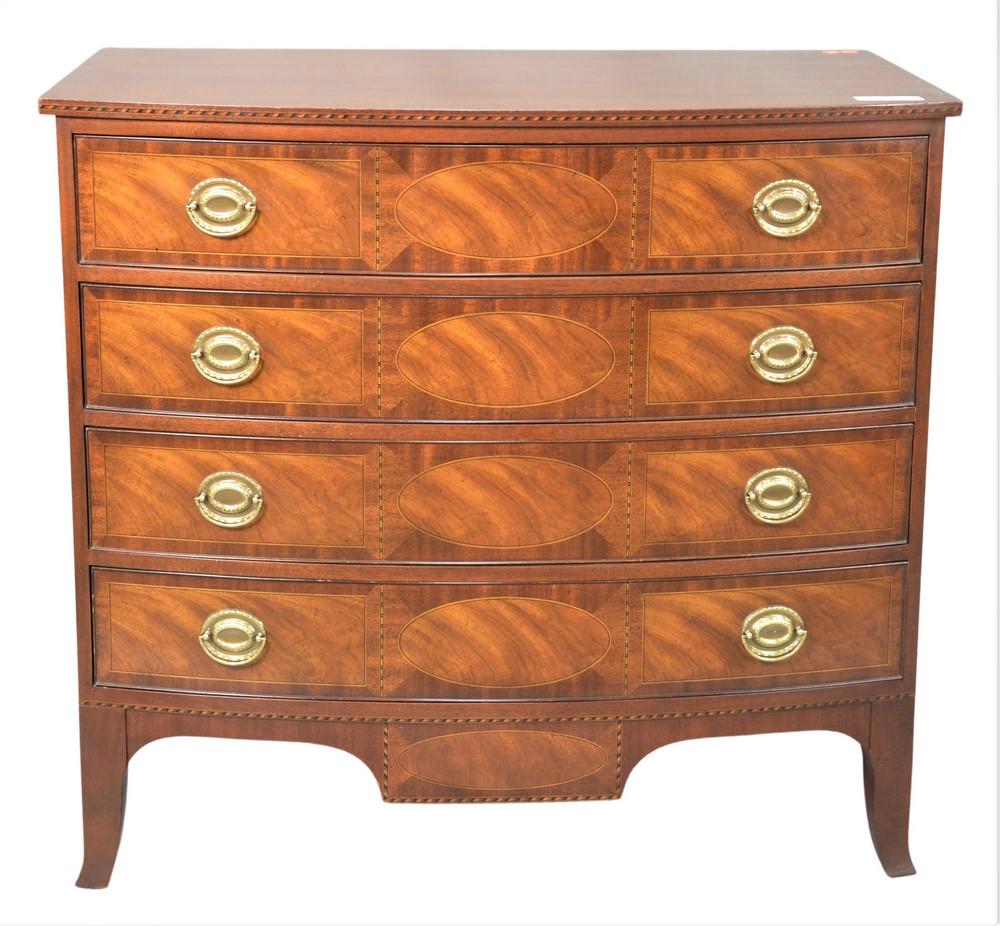 Baker Historic Charleston Mahogany Bow Front Chest, (1 of 4)