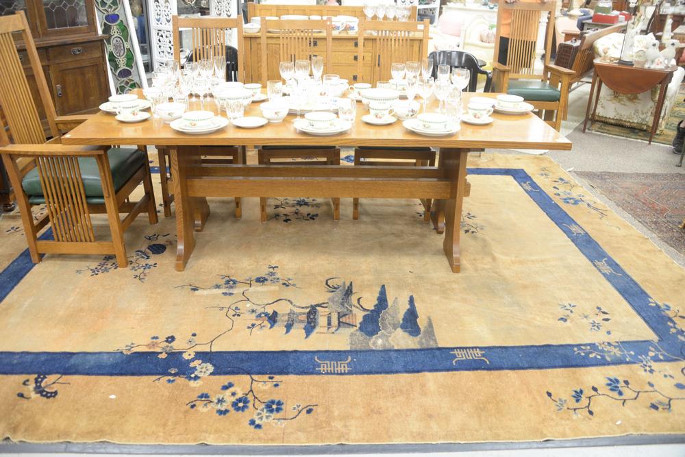 Chinese Oriental Carpet, having wear and tear, 10'6" x (1 of 5)