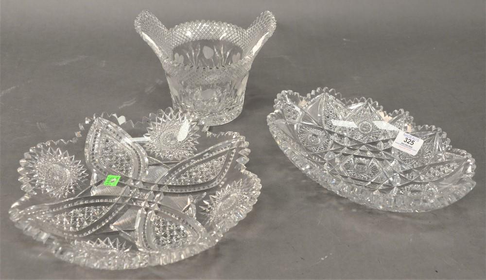 Three Piece Group of American Cut Glass, to include a (1 of 4)