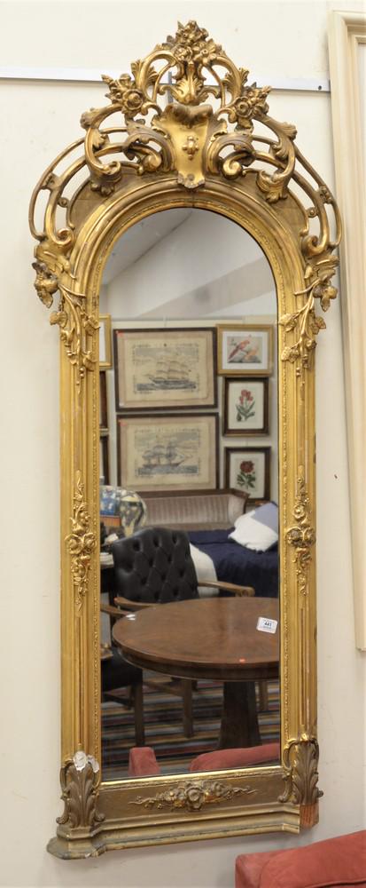 Small Victorian Pier Mirror, having giltwood frame and (1 of 3)