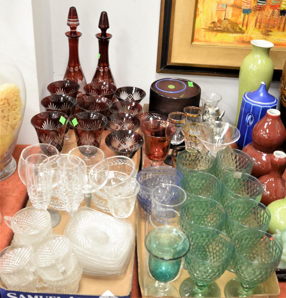 Four Tray Lots of Glass, to include ruby cut to clear (1 of 4)