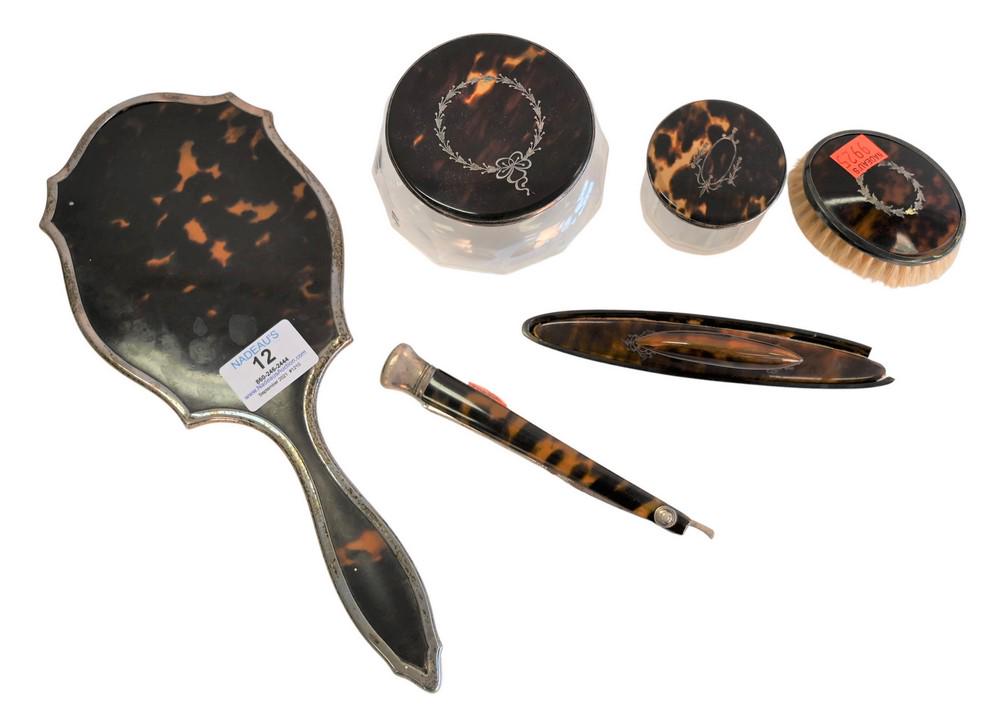 Six Piece Sterling Silver and Tortoise Shell Dresser (1 of 4)