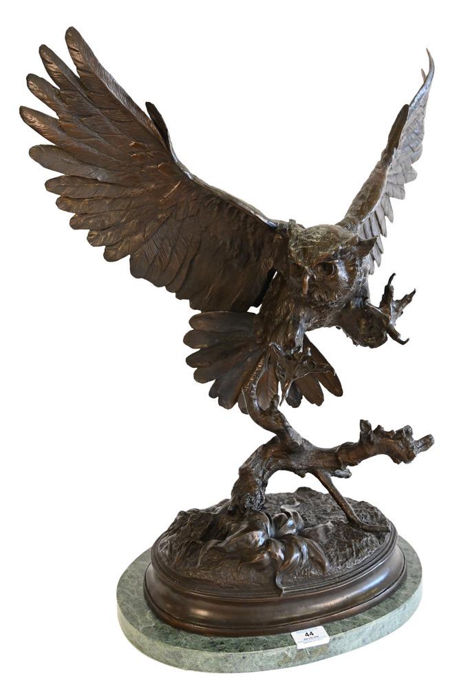 After Jules Moigniez (French, 1835 - 1894), Owl, bronze (1 of 7)