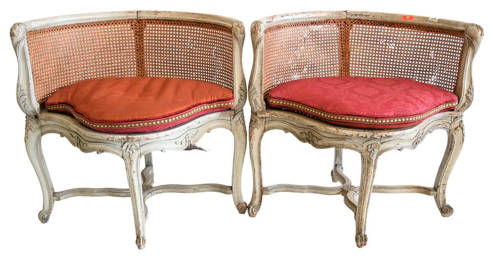 Pair of Louis XV Style Chairs, having cane back and (1 of 5)