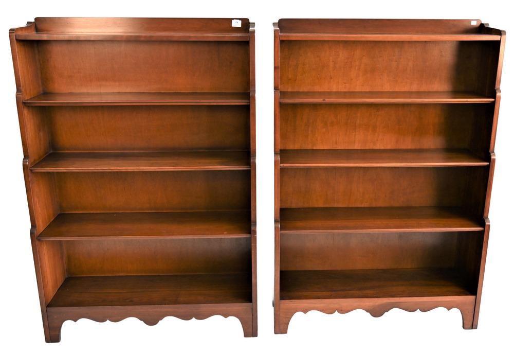 Pair of Stickley Cherry Bookshelves, height 54 inches, (1 of 4)