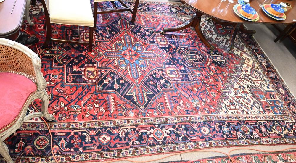 Heriz Oriental Carpet, 8' x 14' 2", (some wear). (1 of 5)
