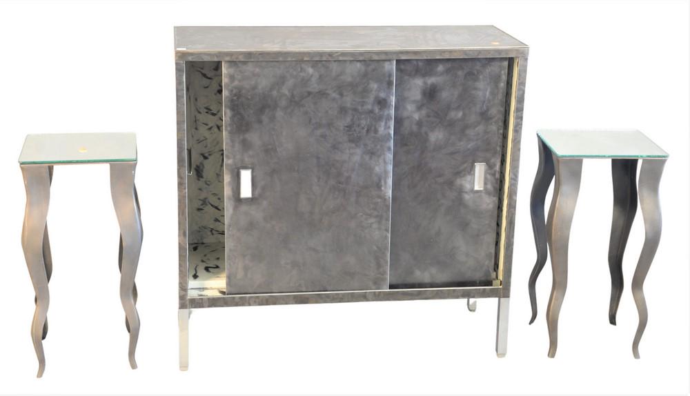 Three Piece Lot, to include steel cabinet with two (1 of 4)