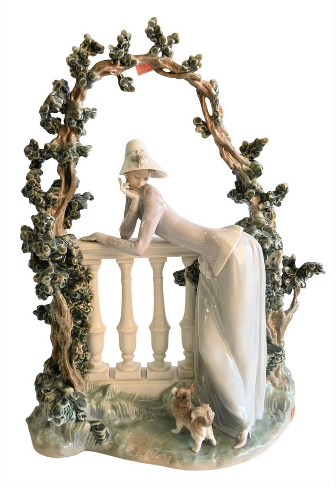 Large Lladro Porcelain Figure, having a figure leaning (1 of 4)