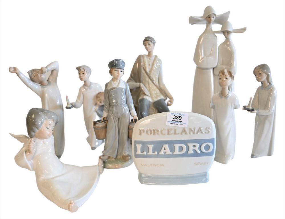 Eight Piece Lot of Porcelain Lladro Figures, to include (1 of 4)