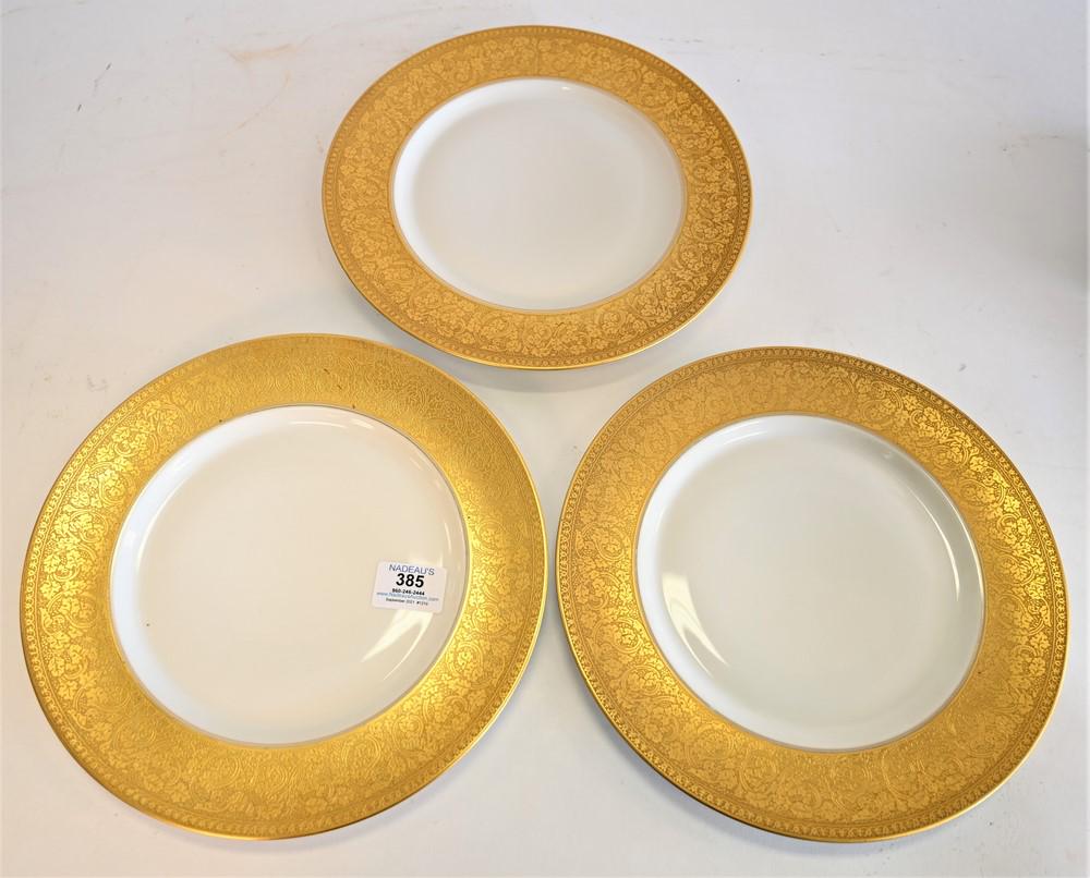 Set of 12 Limoges Dinner Plates, having gilt rim, (1 of 4)