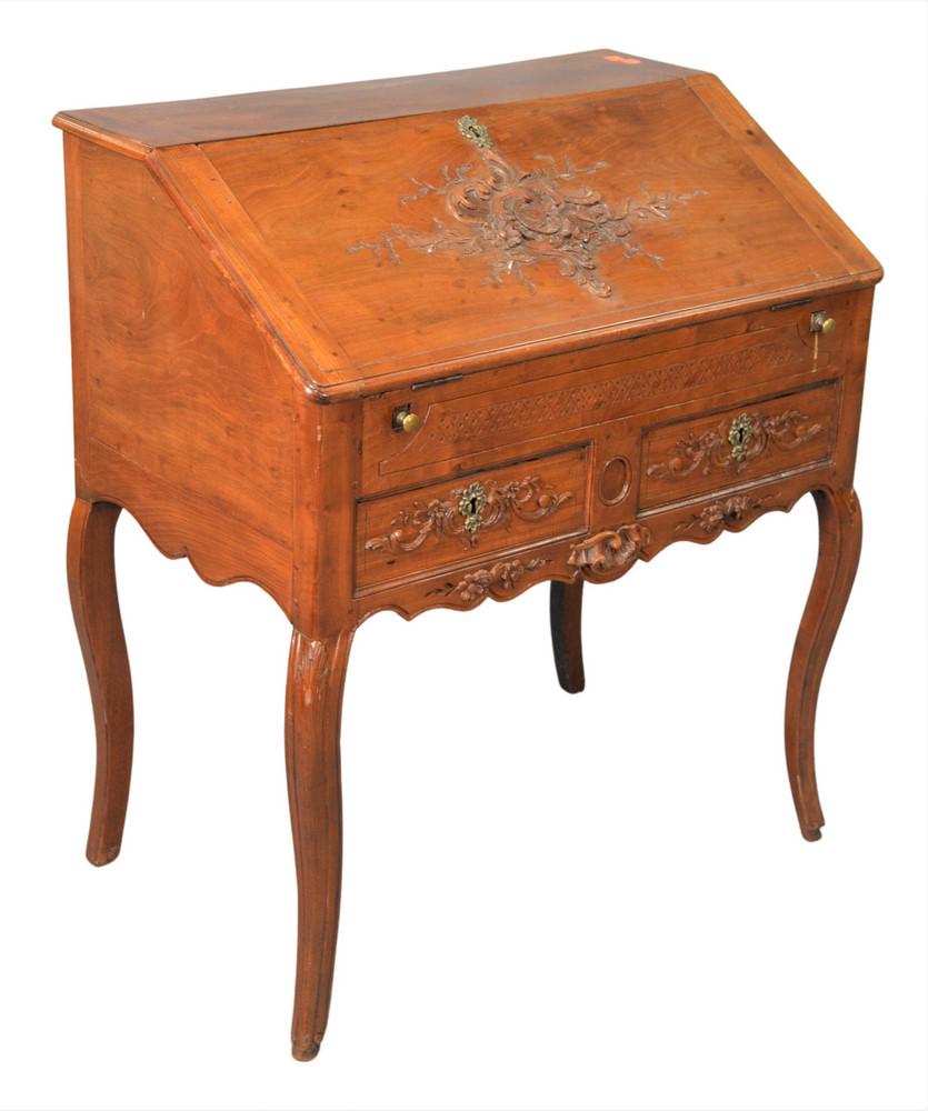Louis XV Ladies Desk, having slant lid over two drawers (1 of 4)