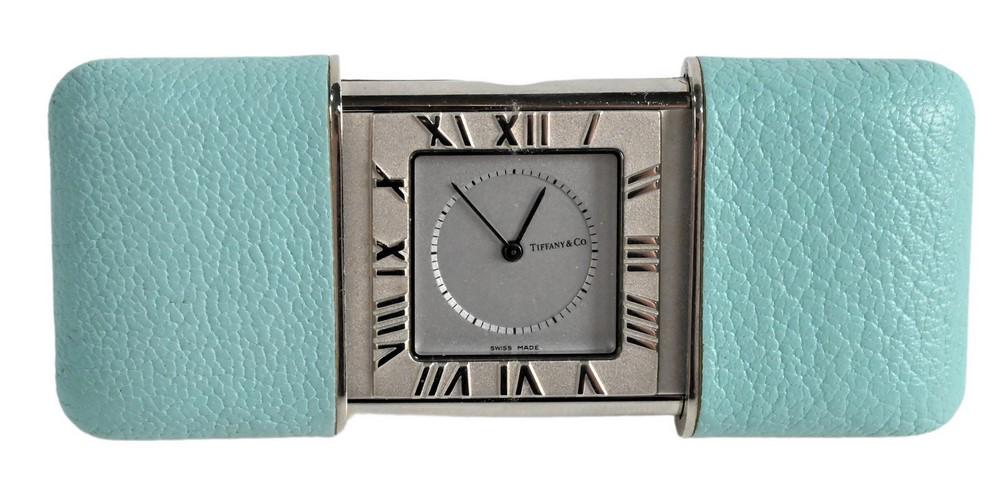 Tiffany & Company Travel Clock, having Tiffany blue (1 of 4)