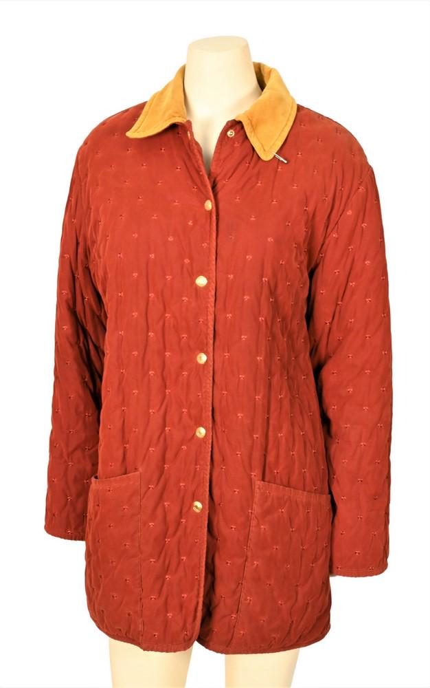 Vintage Hermes Quilted Coat, cotton fabric, snap button (1 of 4)