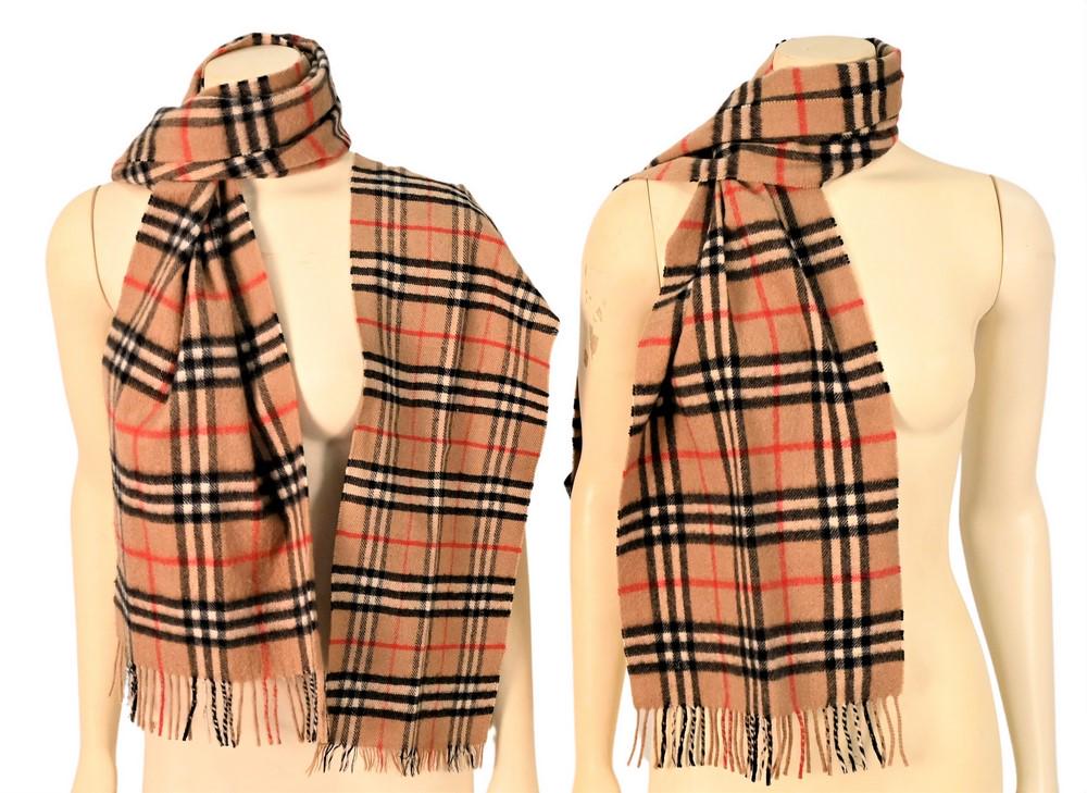 Three Classic Burberry Plaid Winter Scarves, to include (1 of 4)