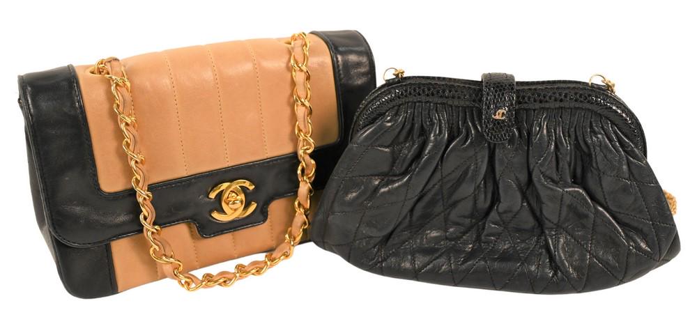 Two Vintage Chanel Purses, to include tan quilted (1 of 5)