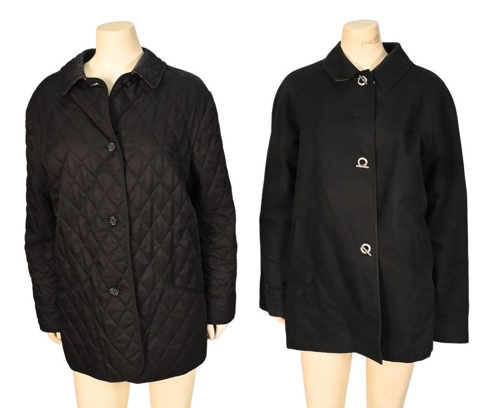 Two Burberry Coats, to include black quilted coat with (1 of 4)