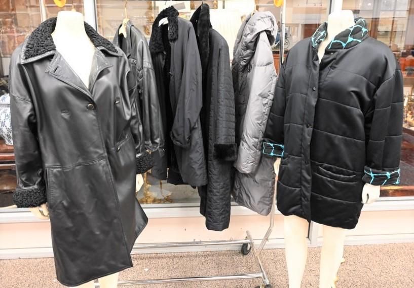 Six Piece Lot of Designer Outerwear, to include: Six Piece Lot of Designer Outerwear, to include leather, nylon, down quilted, fur lined; designers include Loewes, Bally, Escada and Searle, sizes M/L, condition consistent with normal wear.