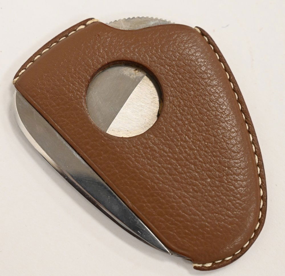 Hermes Leather Cigar Cutter, marked Hermes Paris and po (1 of 3)