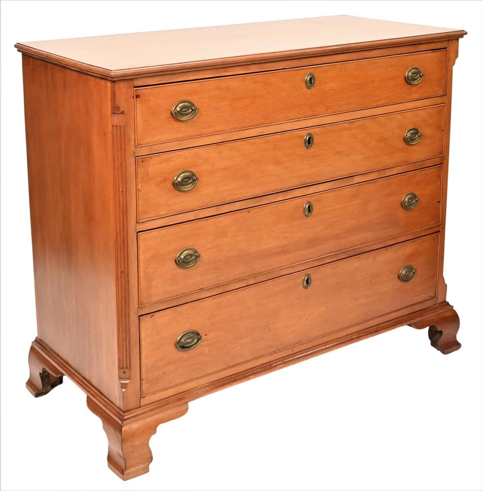 Chippendale Cherry Chest, having four drawers flanked (1 of 5)