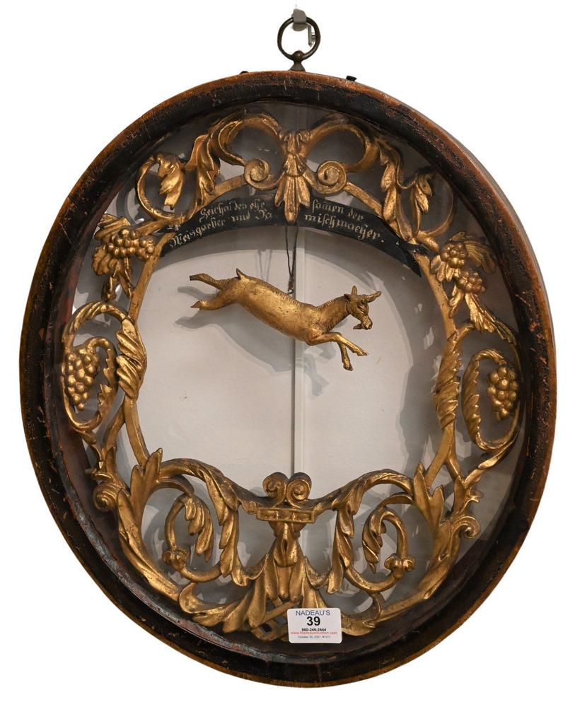 German Giltwood Tanners Guild Sign, 18th century, oval (1 of 4)