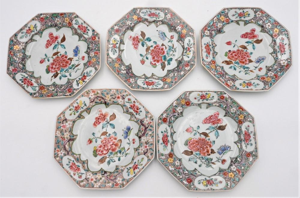 Set of Six Chinese Export Famille Rose Porcelain (1 of 5)