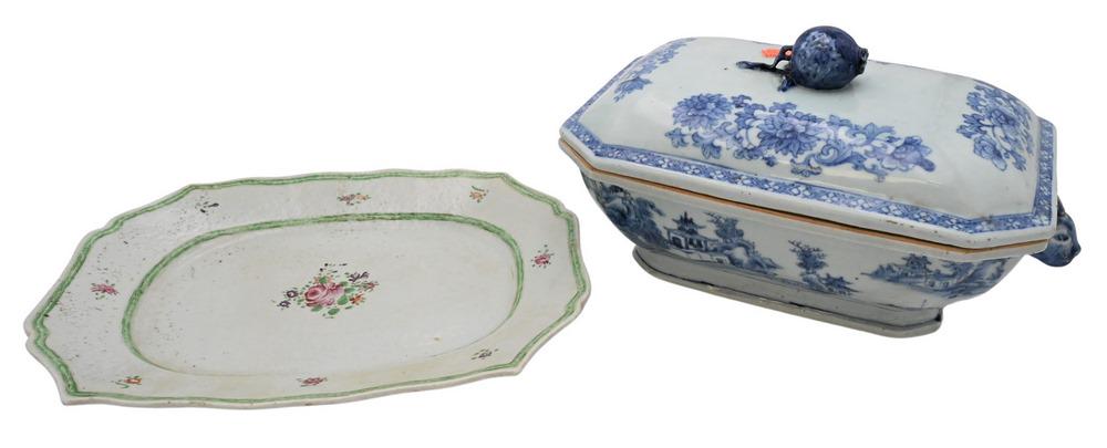 Two Piece Chinese Blue and White Porcelain Group, to (1 of 7)