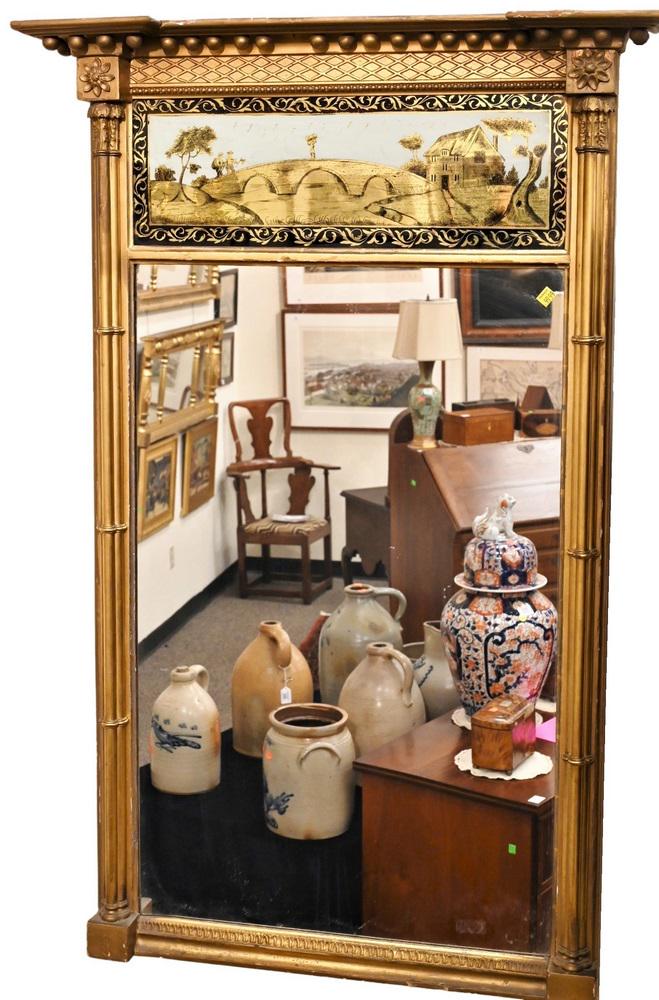 Federal Mirror, having eglomised panel over rectangle (1 of 3)