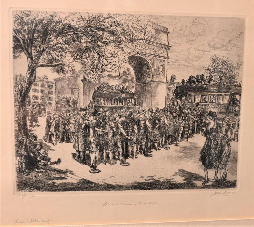 John Sloan, American, 1871 - 1951, "Buses in Washington (1 of 5)