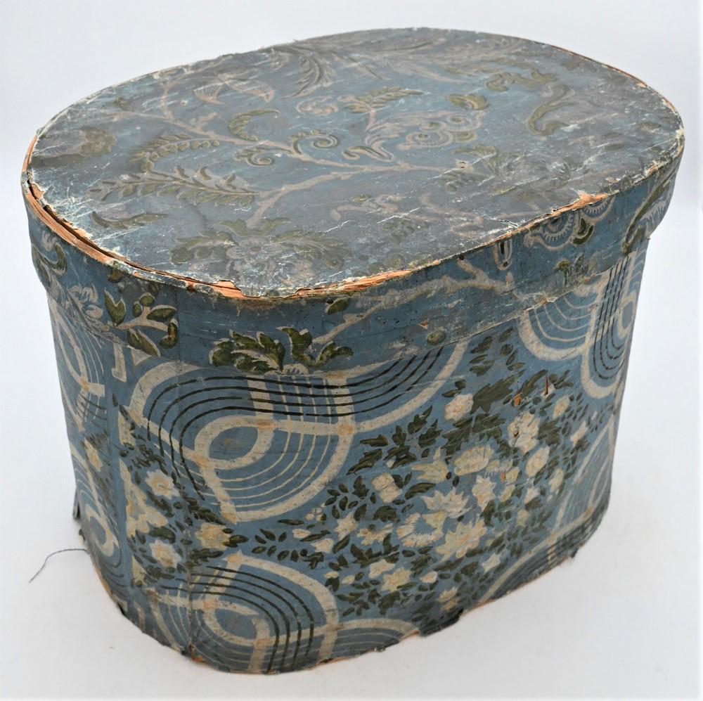Hannah Davis Large Wallpaper Covered Hat Band Box, (1 of 4)