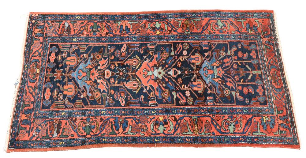 Hamadan Oriental Runner, 3' 6" x 6' 6", first quarter (1 of 4)