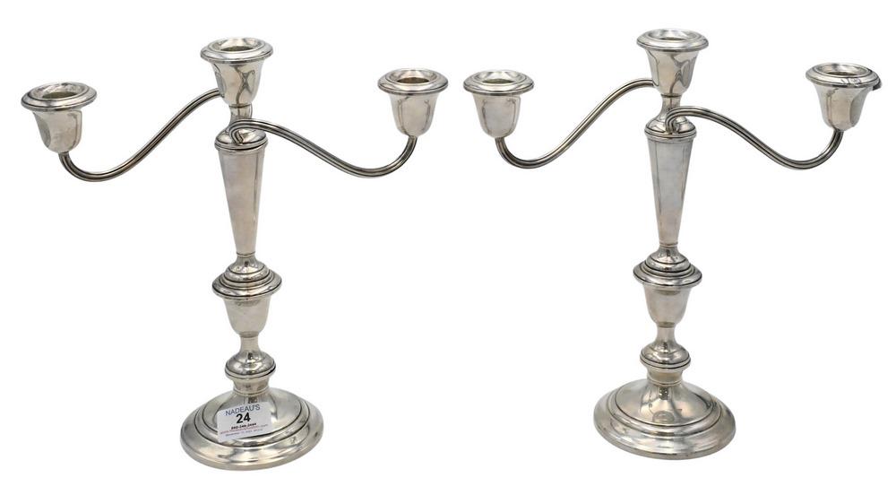 Two Pairs of Weighted Sterling, to include candle (1 of 4)