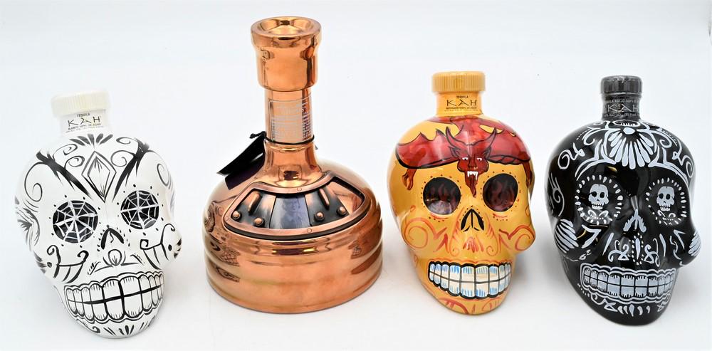 Four Bottles, to include three Kah Skull Tequila (1 of 3)