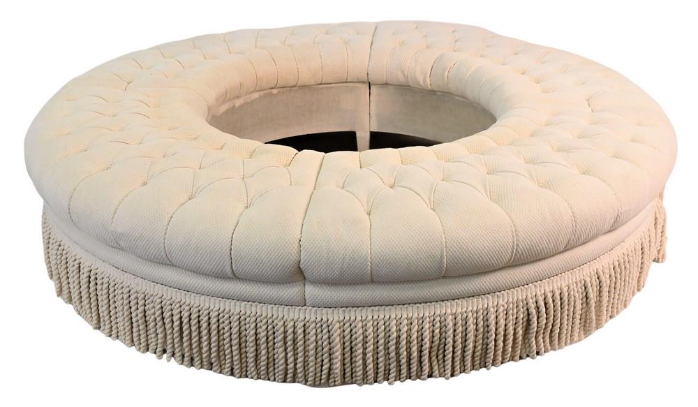 Custom Round Upholstered Bench, made to go around a (1 of 4)