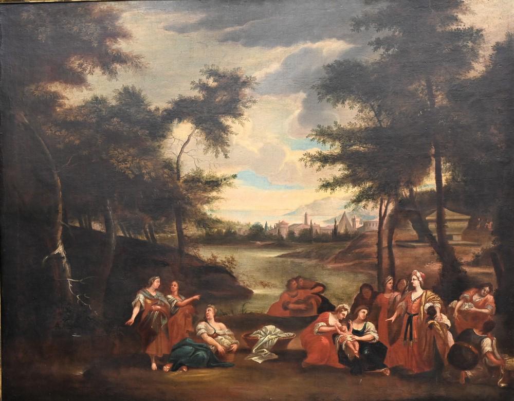 Continental School, landscape having women and children (1 of 5)