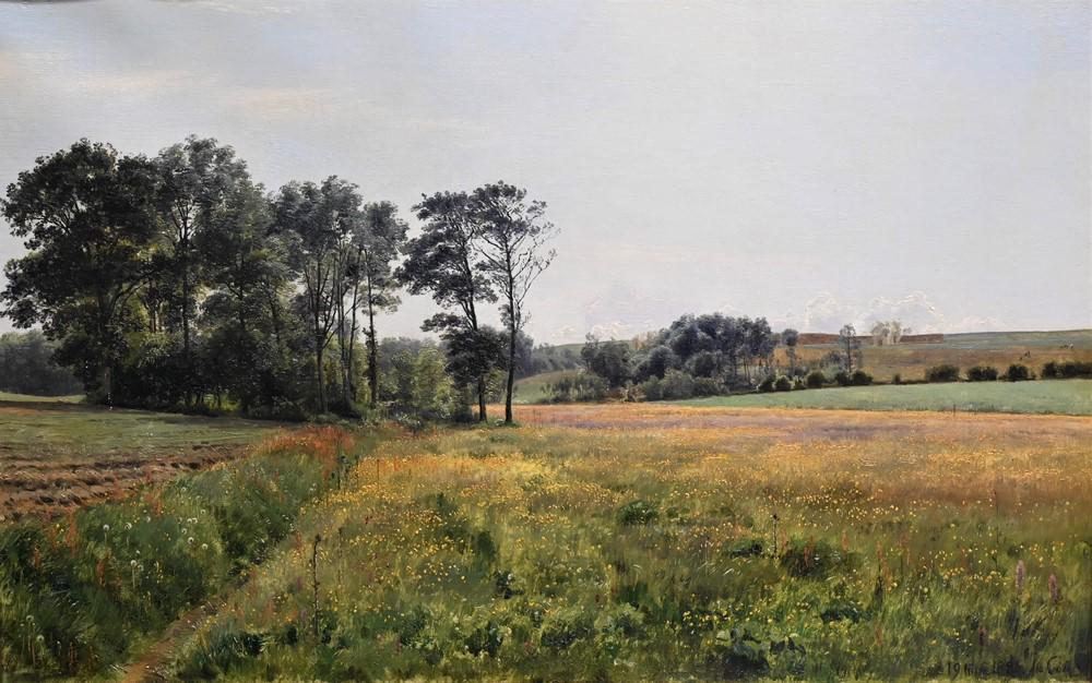 Janus La Cour (1837 1909), Farm Landscape With Open F