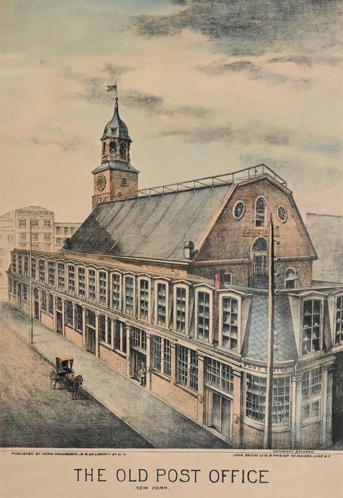 John Briem, "Old Post Office", New York, lithograph, 16: John Briem, "Old Post Office", New York, lithograph, 16 3/8 x 12 3/8 inches.