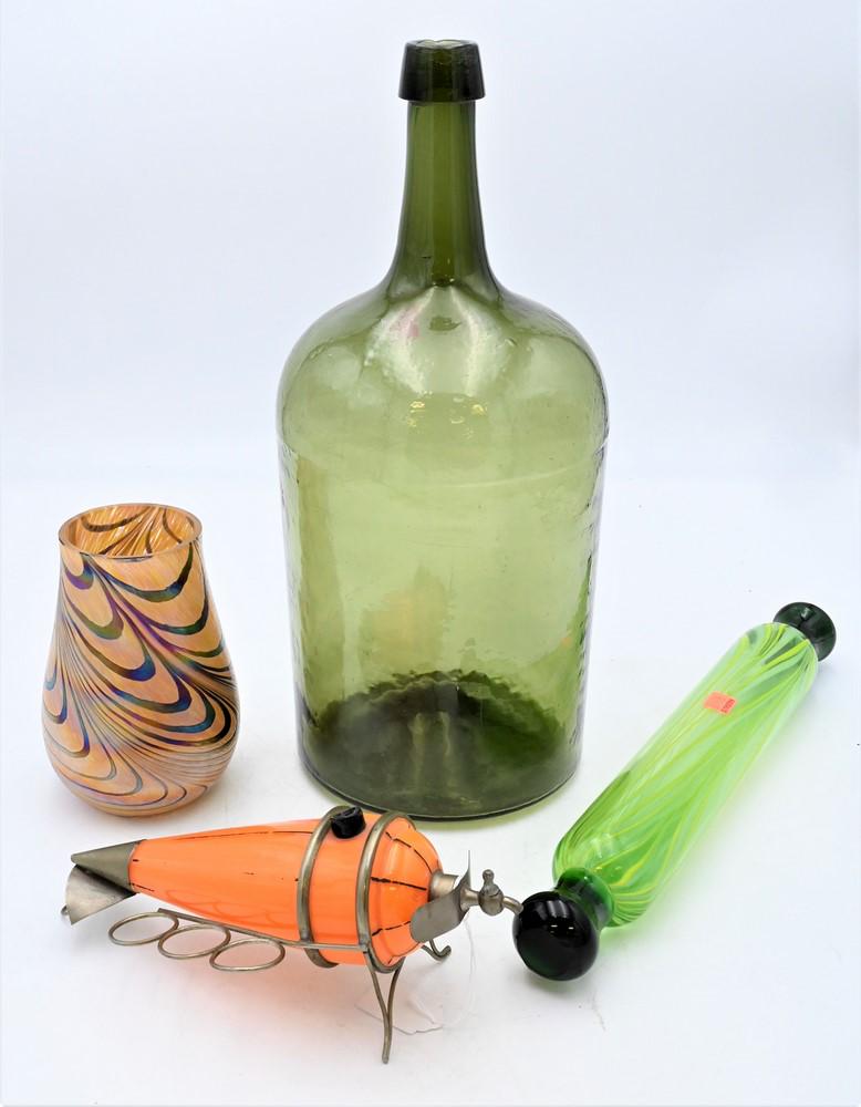 Large Group of Hand Blown Bottles and Flasks, to (1 of 4)