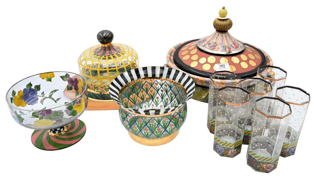 Ten Piece Mackenzie-Childs Group, to include large (1 of 5)