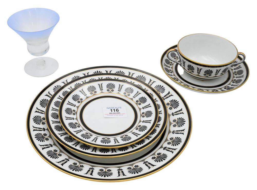 82 Piece Richard Ginori "Ercolano Nero" China Set, comp (1 of 4)