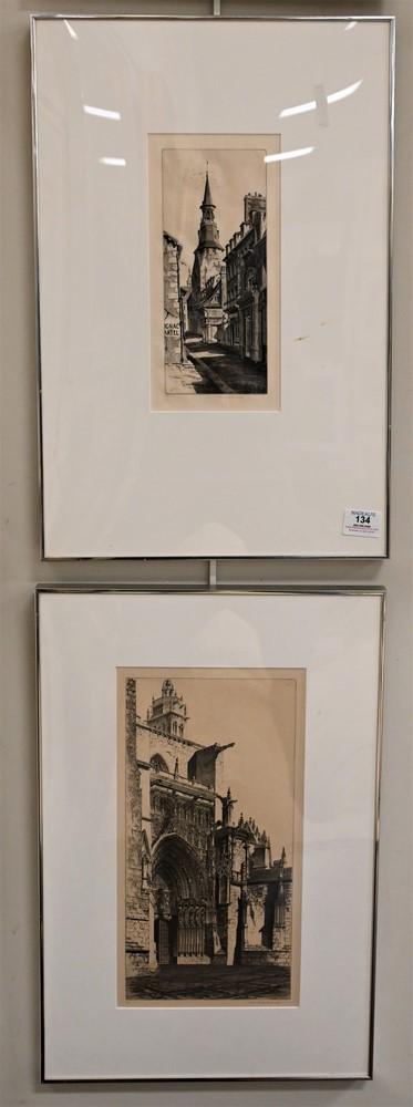 Group of Three Etchings by John Taylor Arms (American, (1 of 4)